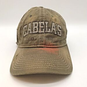 Cabela's World's Foremost Outfitter Logo Embroidered Distressed Strapback Cap